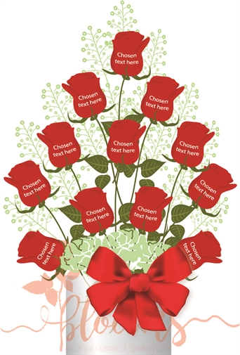 Dozen Rose Glass vase Arrangement