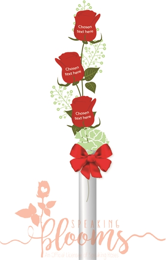 Triple Rose Glass vase Arrangement
