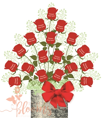 Eighteen Rose Silver Arrangement