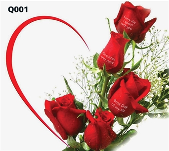 Valentine's Day Quote Rose Hand bouquet 001