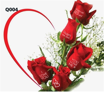 Valentine's Day Quote Rose Hand bouquet 004