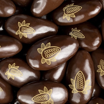 Personalized dark chocolate coated almonds