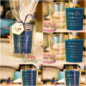 Beeswax Aromatherapy Oils Votive Quote Candle - Blue
