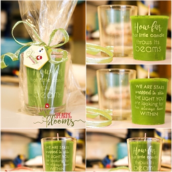 Beeswax Aromatherapy Oils Votive Quote Candle - Green