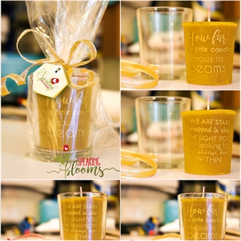 Beeswax Aromatherapy Oils Votive Quote Candle - Lemon
